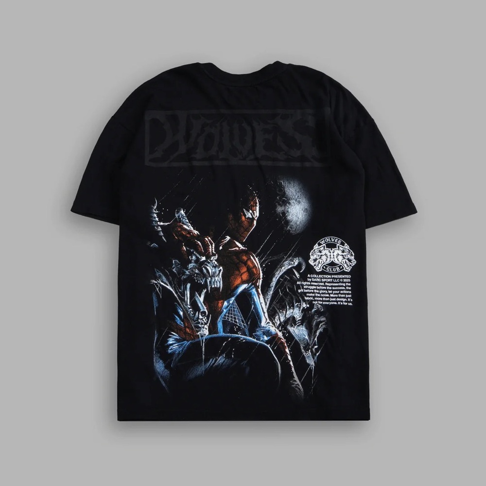 SPIDER IN THE NIGHT "PREMIUM" OVERSIZED TEE IN BLACK